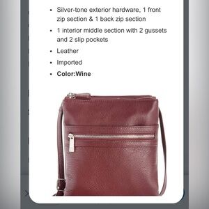 Giani Bernini Red Leather Crossbody Bag Sleek Design